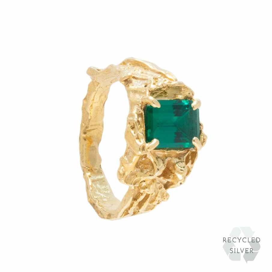 Rings Loveness Lee | Shimeji Emerald Recycled Silver Ring