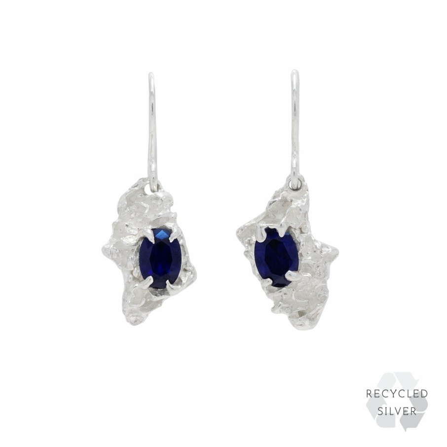 Earrings Loveness Lee | Naoko Sapphire Argenti Recycled Silver Earrings