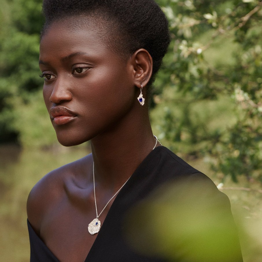 Earrings Loveness Lee | Naoko Sapphire Argenti Recycled Silver Earrings