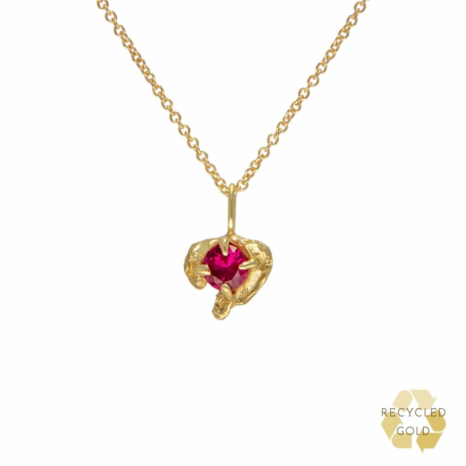 Necklaces Loveness Lee | Halia Ruby Recycled Gold Necklace