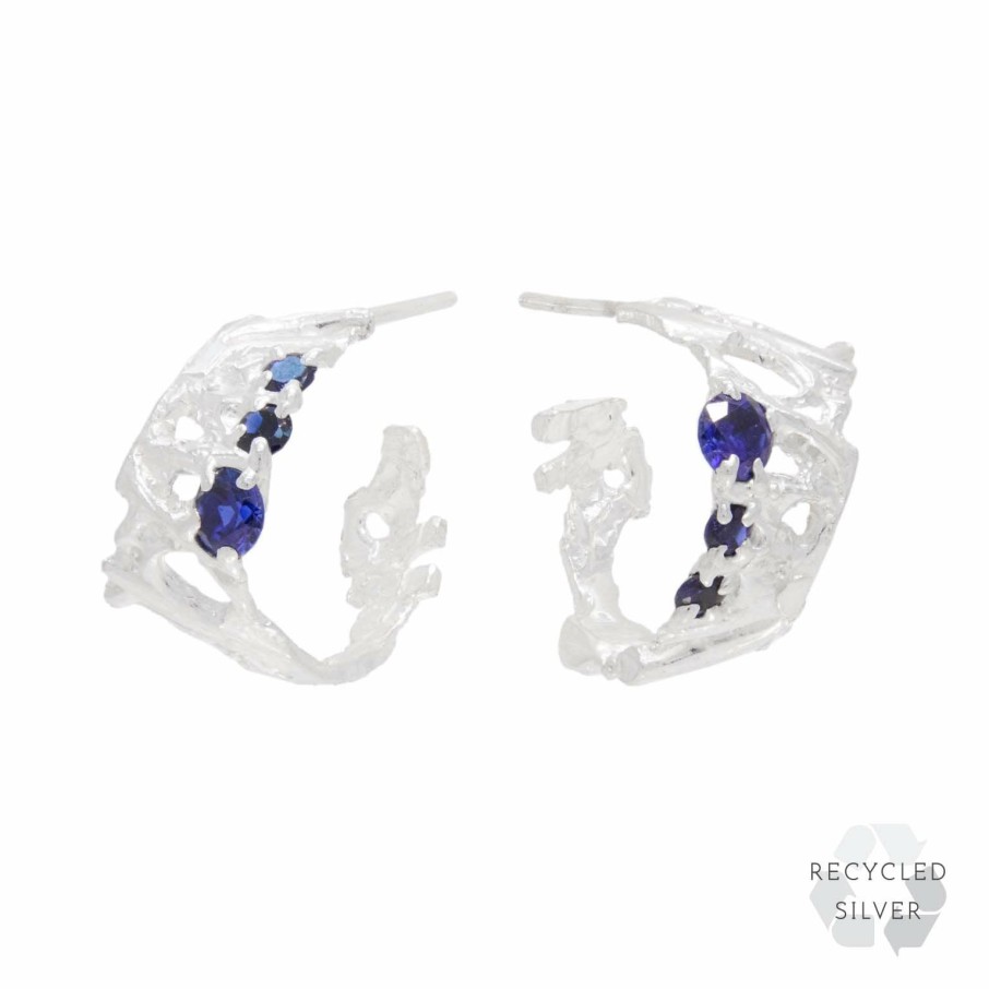 Earrings Loveness Lee | Tima Sapphire Argenti Recycled Silver Earrings