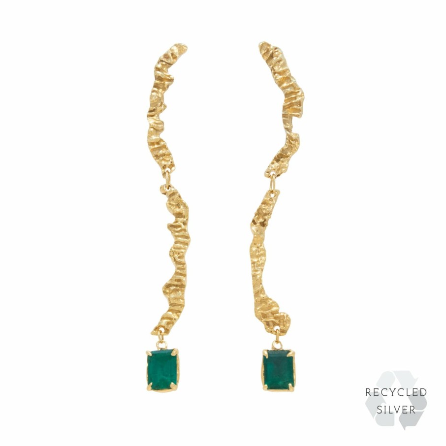 Earrings Loveness Lee | Enoki Emerald Recycled Silver Earrings