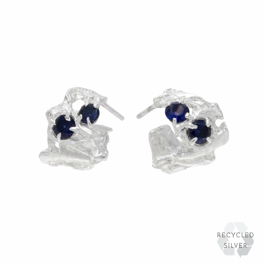 Earrings Loveness Lee | Dila Sapphire Argenti Recycled Silver Earrings