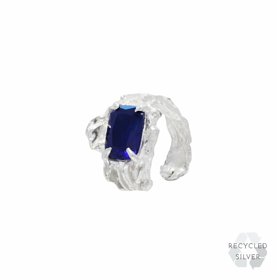 Earrings Loveness Lee | Kinoko Sapphire Argenti Recycled Silver Cuff