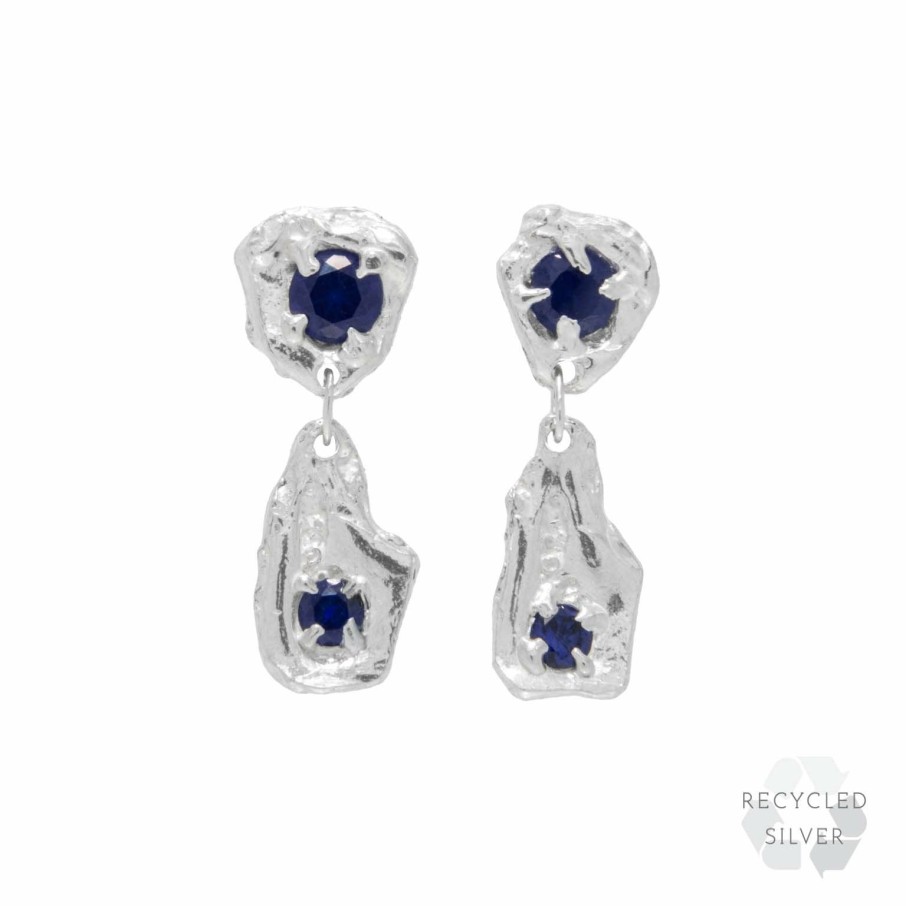 Earrings Loveness Lee | Dia Sapphire Argenti Recycled Silver Earrings