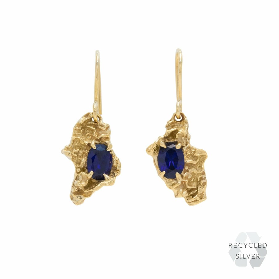 Earrings Loveness Lee | Naoko Sapphire Recycled Silver Earrings