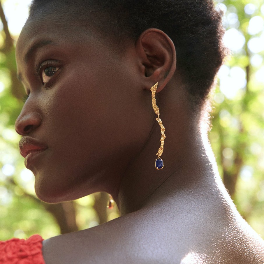 Earrings Loveness Lee | Enoki Sapphire Recycled Silver Earrings