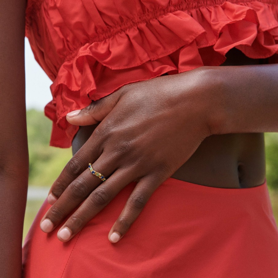 Rings Loveness Lee | Alba Sapphire Emerald Recycled Silver Ring