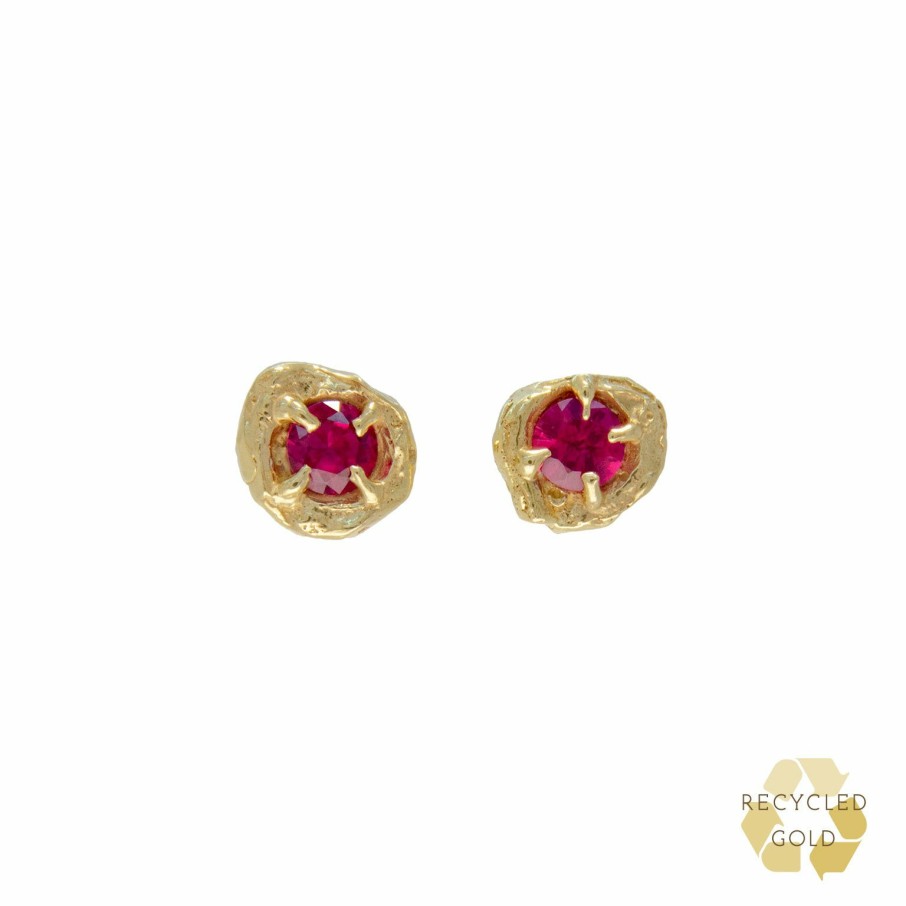 Earrings Loveness Lee | Nima Ruby Recycled Gold Earrings